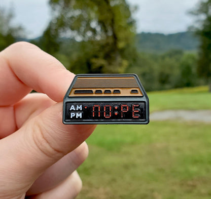 NOPE Alarm Clock Pin by Kolorspun