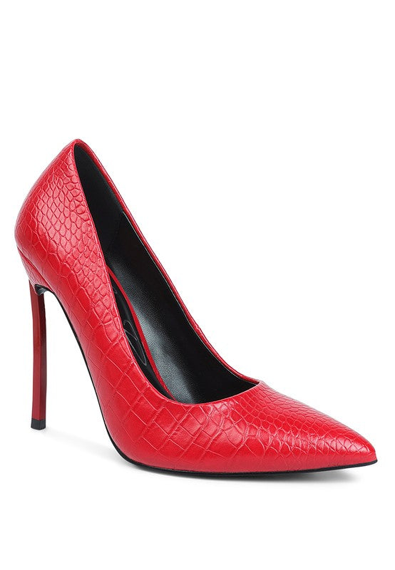 Urchin Croc Patterened High Heeled Sandal