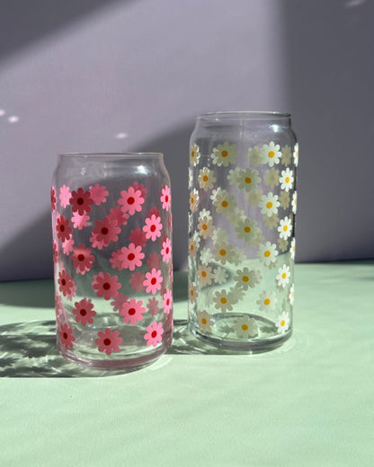 Mini Daisy Glass Cup 16oz