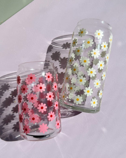 Mini Daisy Glass Cup 16oz