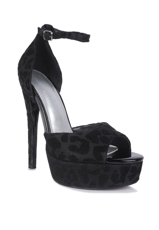 BRIGITTE Leopard Print Peep toe Stiletto Sandal