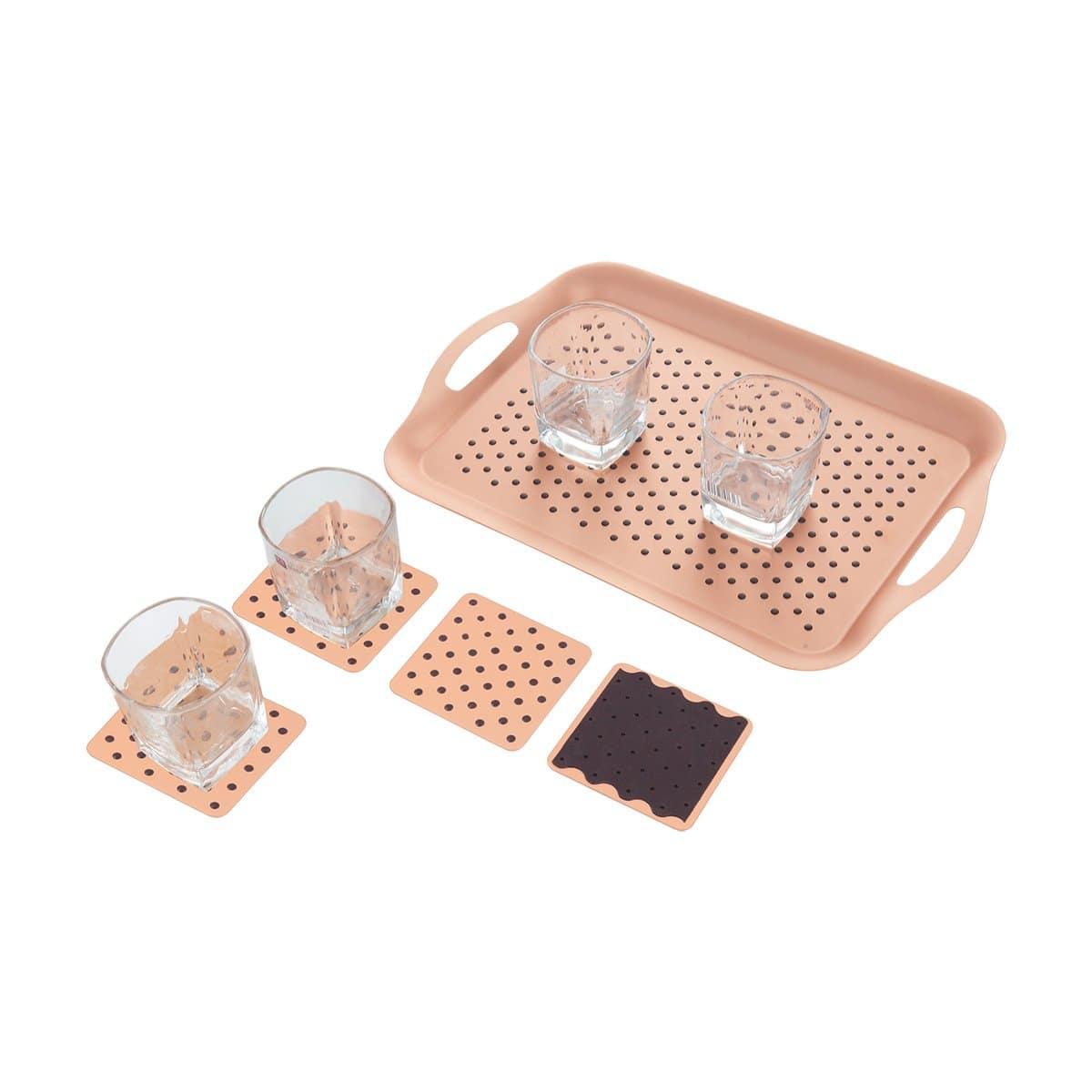 Non-slip tech tray & coasters set COPPER by Peterson Housewares & Artwares