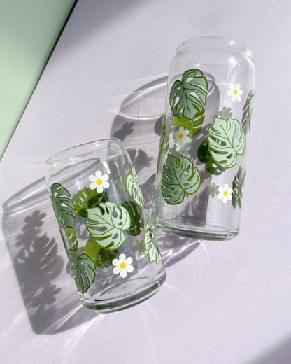 Monstera Glass Cup 16oz