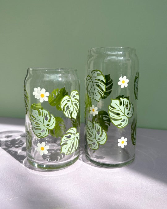 Monstera Glass Cup 16oz