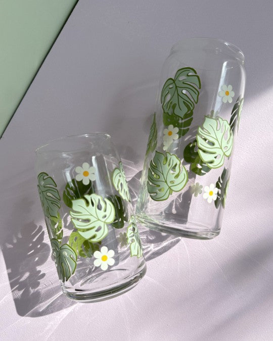 Monstera Glass Cup 16oz