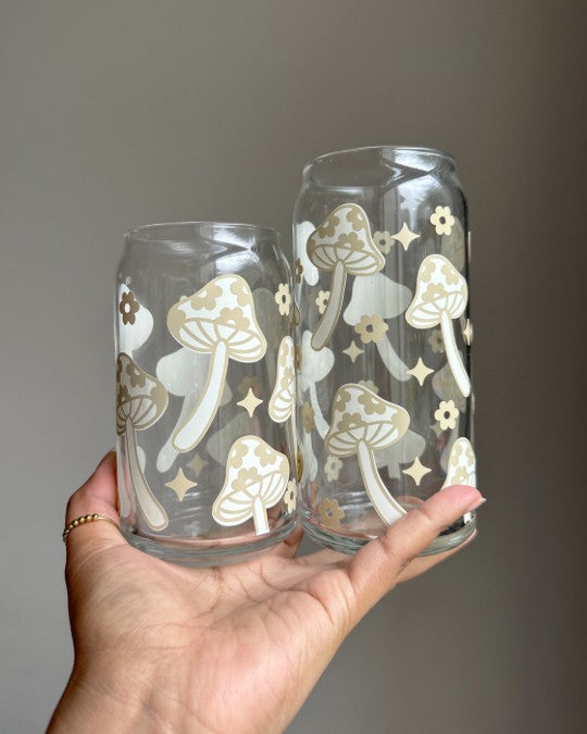Flower Mushroom Glass Cup 16oz