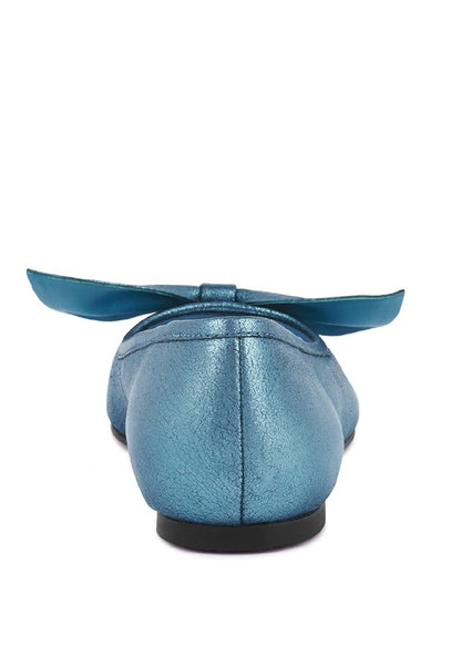 PIE-TRIBE Metallic Big Bow Ballerinas