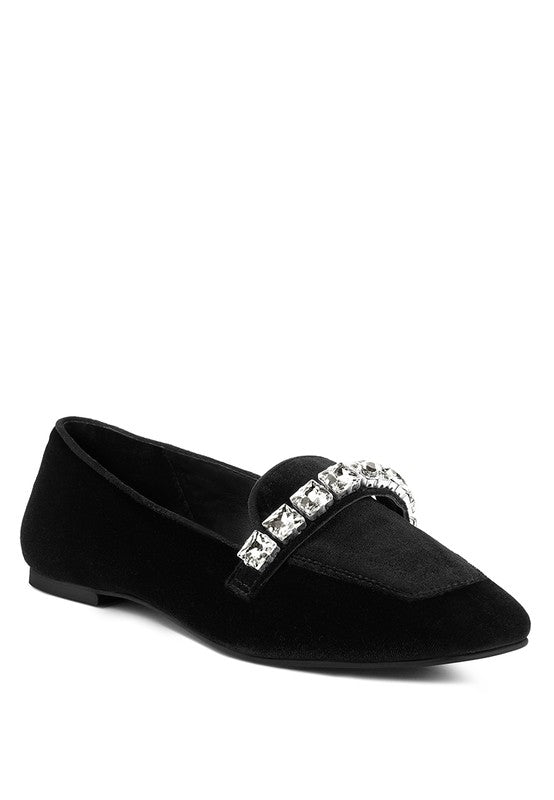 LAMINGTON Handcrafted Velvet Diamante Loafers