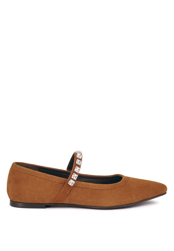 ASSISI Fine Suede MaryJane Ballet Flats