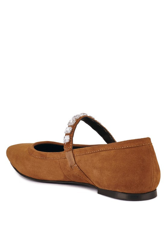 ASSISI Fine Suede MaryJane Ballet Flats