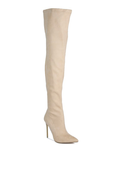 Atelier Stretch Faux Suede Stiletto Long Boots