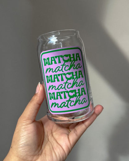 Matcha Glass Cup 16oz