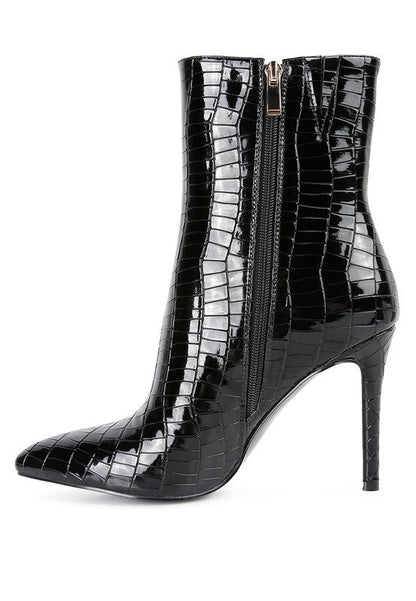 Momoa Patent Pu High Heeled Ankle Boot by BlakWardrob