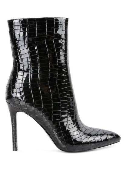 Momoa Patent Pu High Heeled Ankle Boot by BlakWardrob