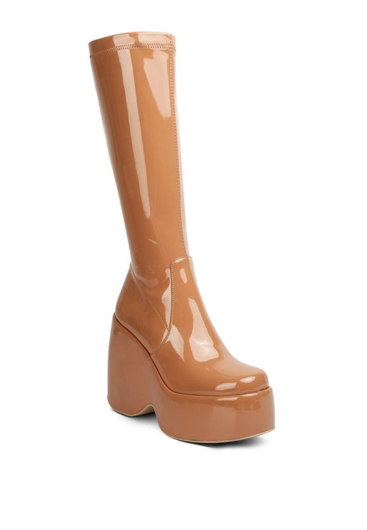 Dirty Dance Patent High Platfrom Calf Boots