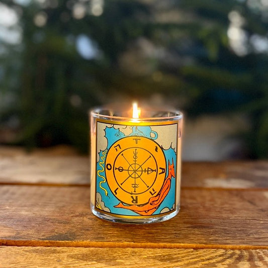 8.5oz Wheel of Fortune Tarot Candle