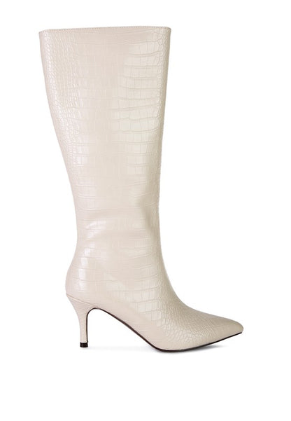 Uptown Pointed Mid Heel Calf Boots