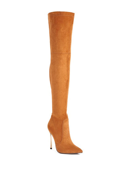 Jaynetts Stretch Suede Micro High Knee Boots