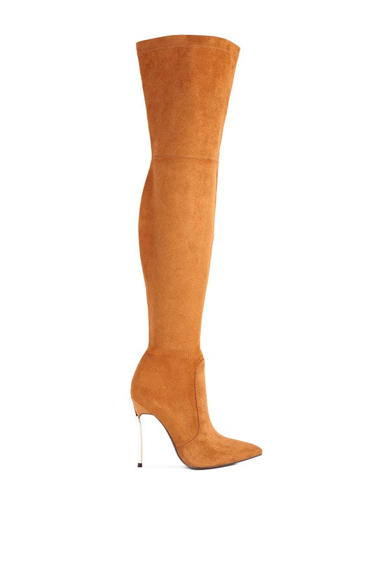 Jaynetts Stretch Suede Micro High Knee Boots