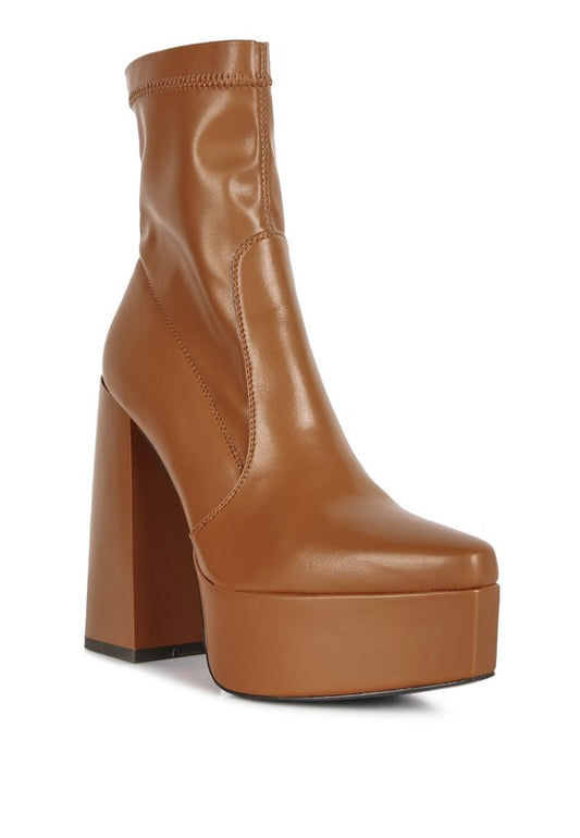 Whippers Patent Pu High Platform Ankle Boots