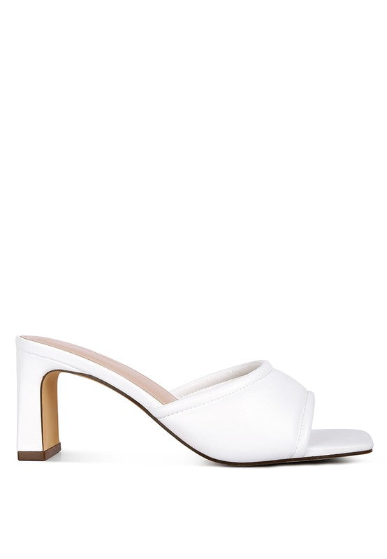 Celine Quilted Block Heeled Sandals