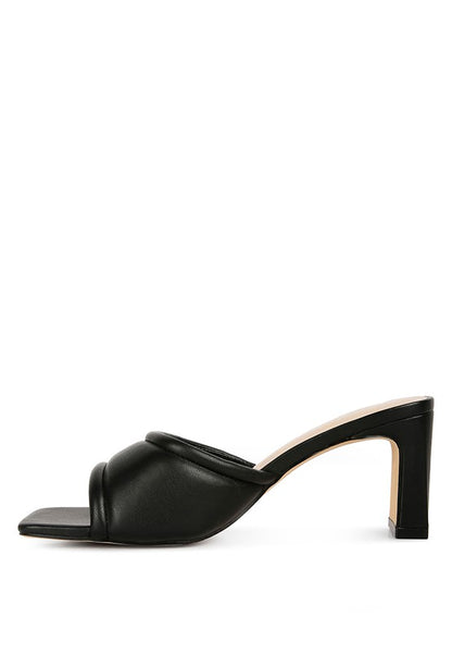 Celine Quilted Block Heeled Sandals