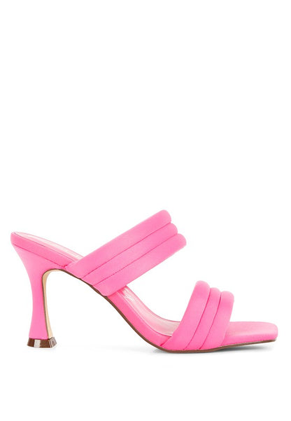 New Crush Quilted Straps Spool Heeled Sandals