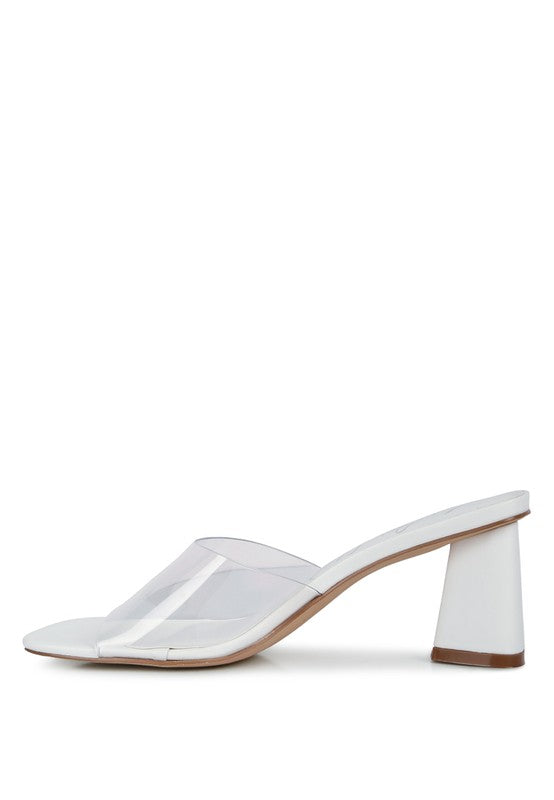 Eugnie Clear Straps Block Heeled Sandals