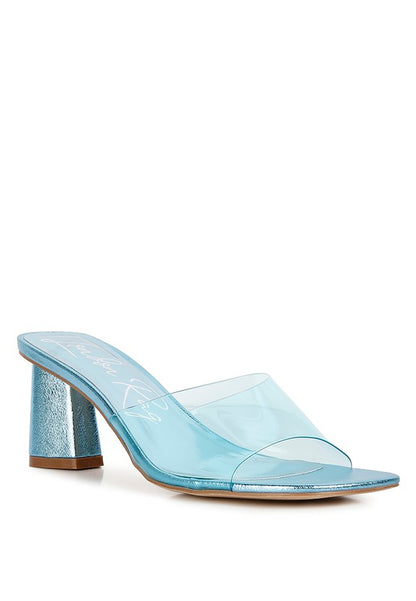 Eugnie Clear Straps Block Heeled Sandals