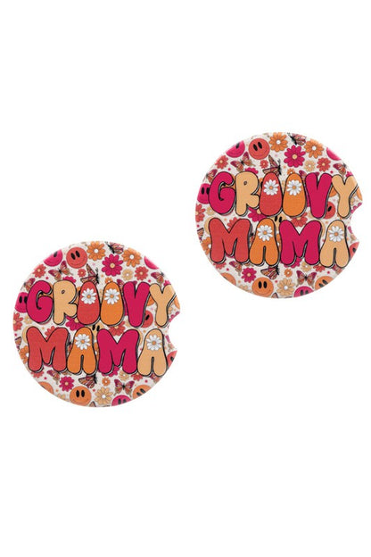 Ceramic Groovy Mama Car Coaster Set