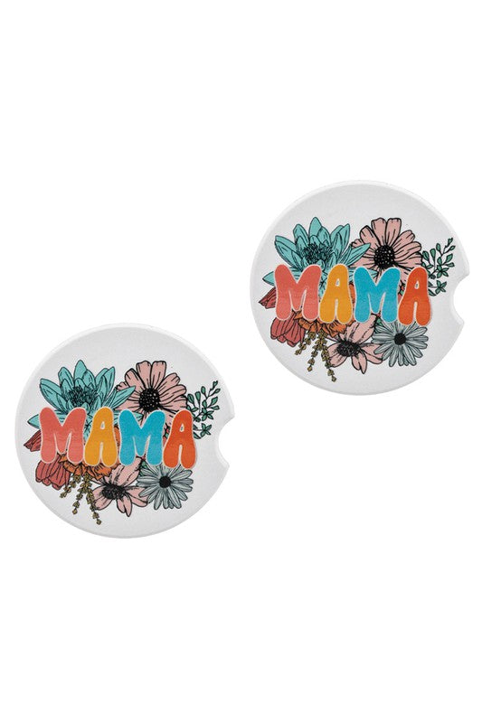 Ceramic Mama Car Coaster Set