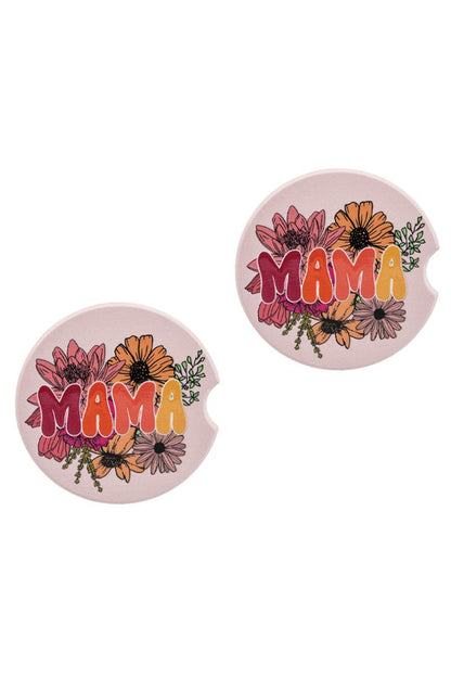 Ceramic Mama Car Coaster Set