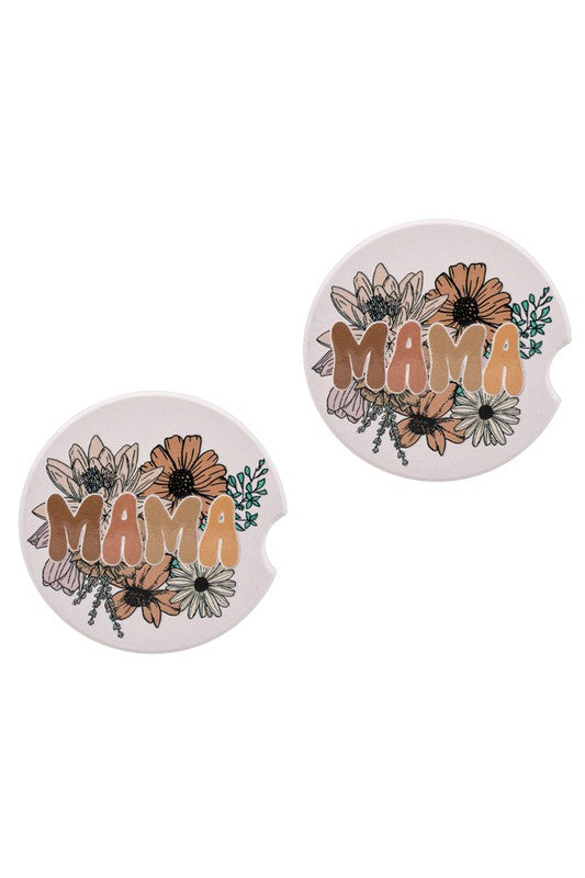 Ceramic Mama Car Coaster Set