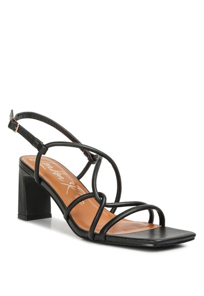 Andrea Knotted Straps Block Heeled Sandals