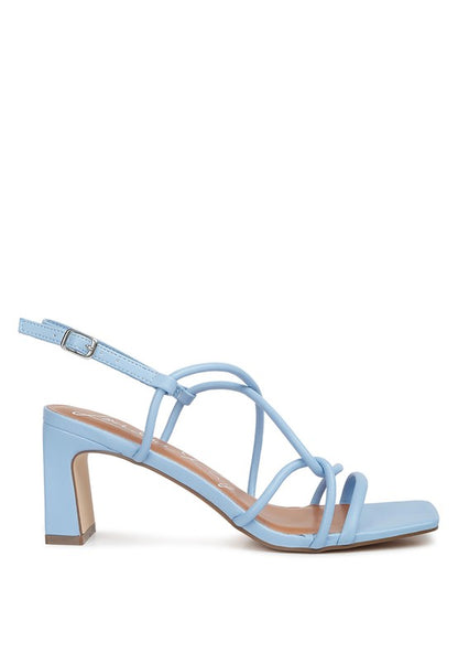 Andrea Knotted Straps Block Heeled Sandals