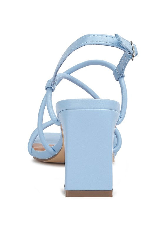 Andrea Knotted Straps Block Heeled Sandals