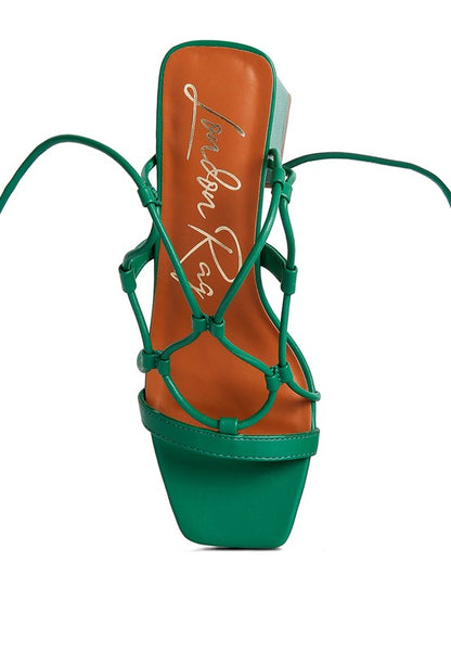 Provoked Lace Up Block Heeled Sandal