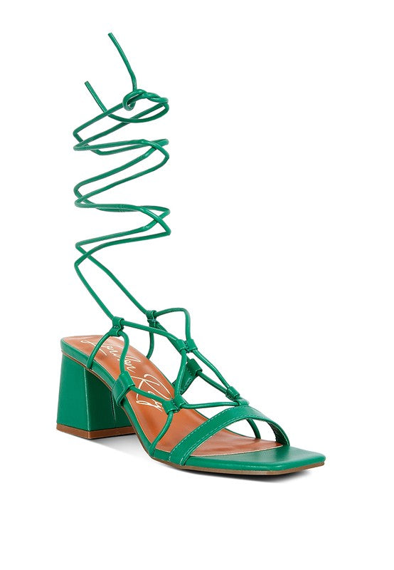 Provoked Lace Up Block Heeled Sandal