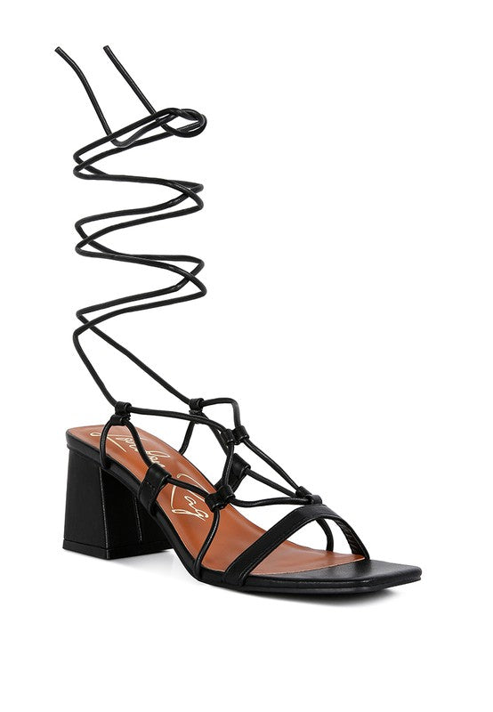 Provoked Lace Up Block Heeled Sandal