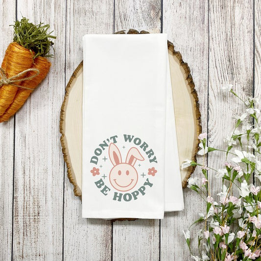 Be Hoppy Smiley Bunny Tea Towel