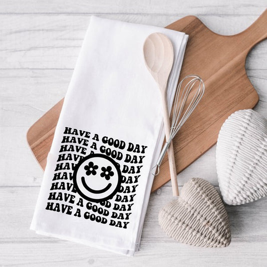 Have A Good Day Star Smiley Face Tea Towel