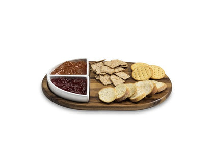 Charcuterie/ Serving Tray w/ 2 ceramic bowls