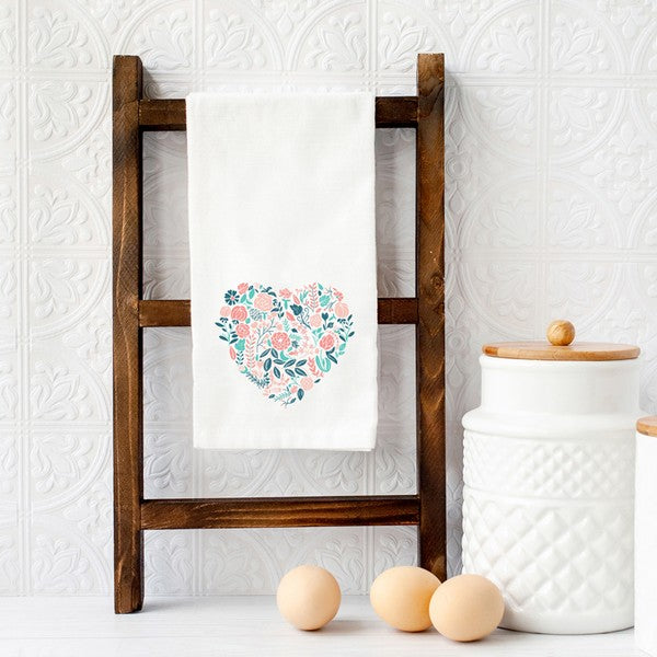 Flower Heart Tea Towel