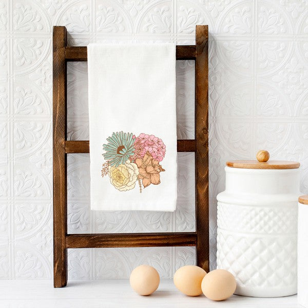 Colorful Flower Bouquet Tea Towel