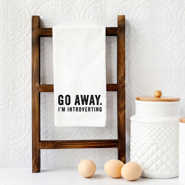 Go Away I'm Introverting Tea Towel