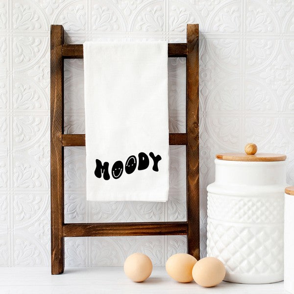 Moody Smiley Face Wavy Tea Towel