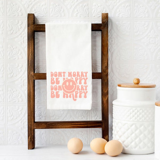 Don't Worry Be Happy Smiley Tea Towel