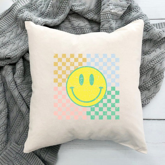 Four Square Smiley Face Pillow Cover