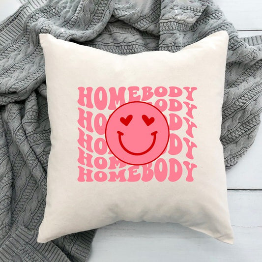 Homebody Stacked Smiley Pillow Cover