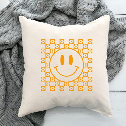 Mustard Smiley Flowers Pillow Cover